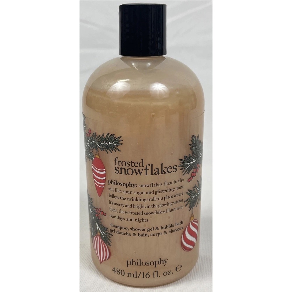 Philosophy Frosted Snowflakes Shower Gel Shampoo Bubble Bath 16oz